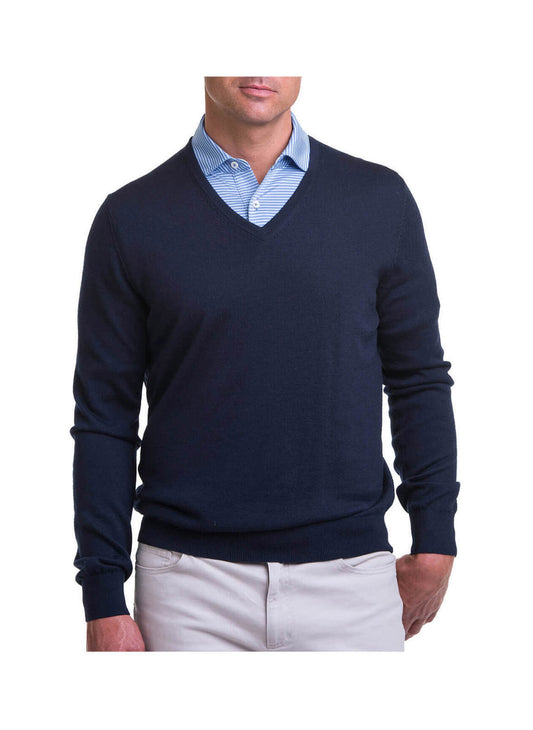 Fairway & Greene Men's Baruffa V-Neck Sweater - CUSTOM DECORATION